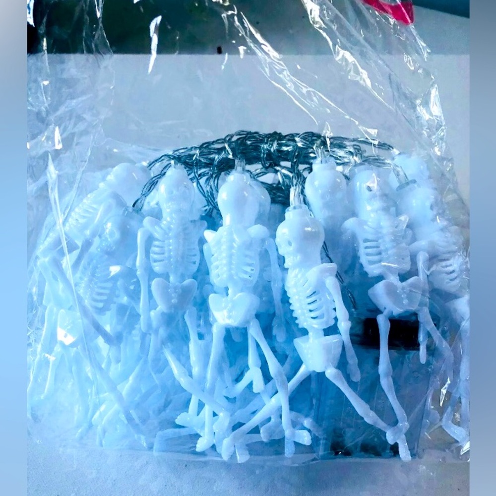 Halloween Lights With 2 Pack 20 Skeleton 20 Led String Lights Multicolour 10 Ft